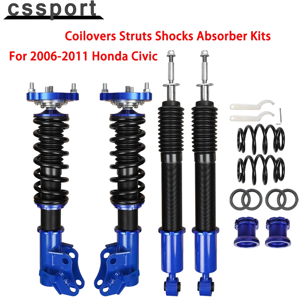 Kit Peredam Guncangan Penopang Coilovers Dapat Disesuaikan Campuran Aluminium untuk Honda Civic EGR-1011 2006-2011