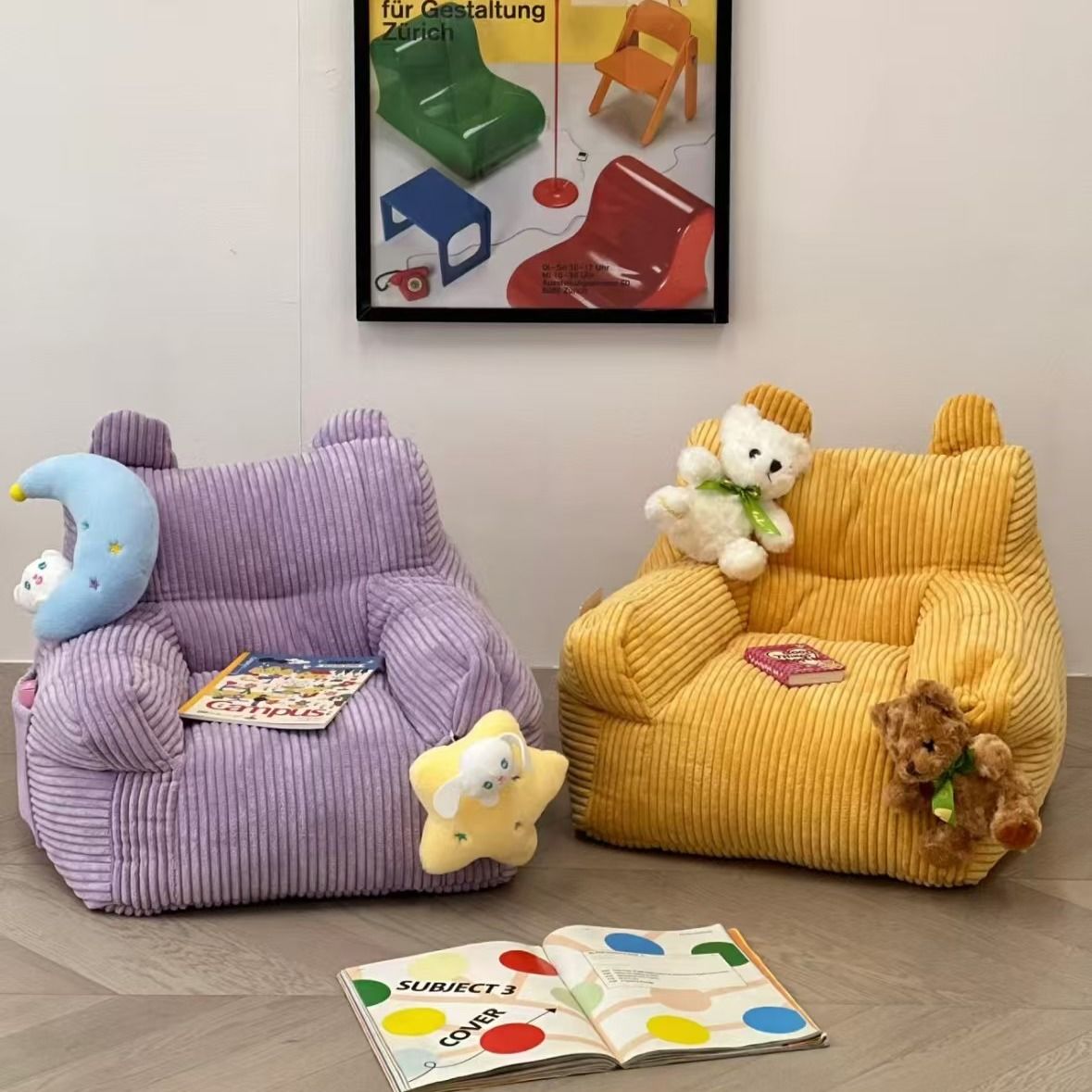 Krzesło wypoczynkowe dla dzieci Princess Cloud - pluszowa sofa do czytania dla dziewczynek, różowe aksamitne siedzenie podłogowe do dekoracji sypialni lub pokoju zabaw.