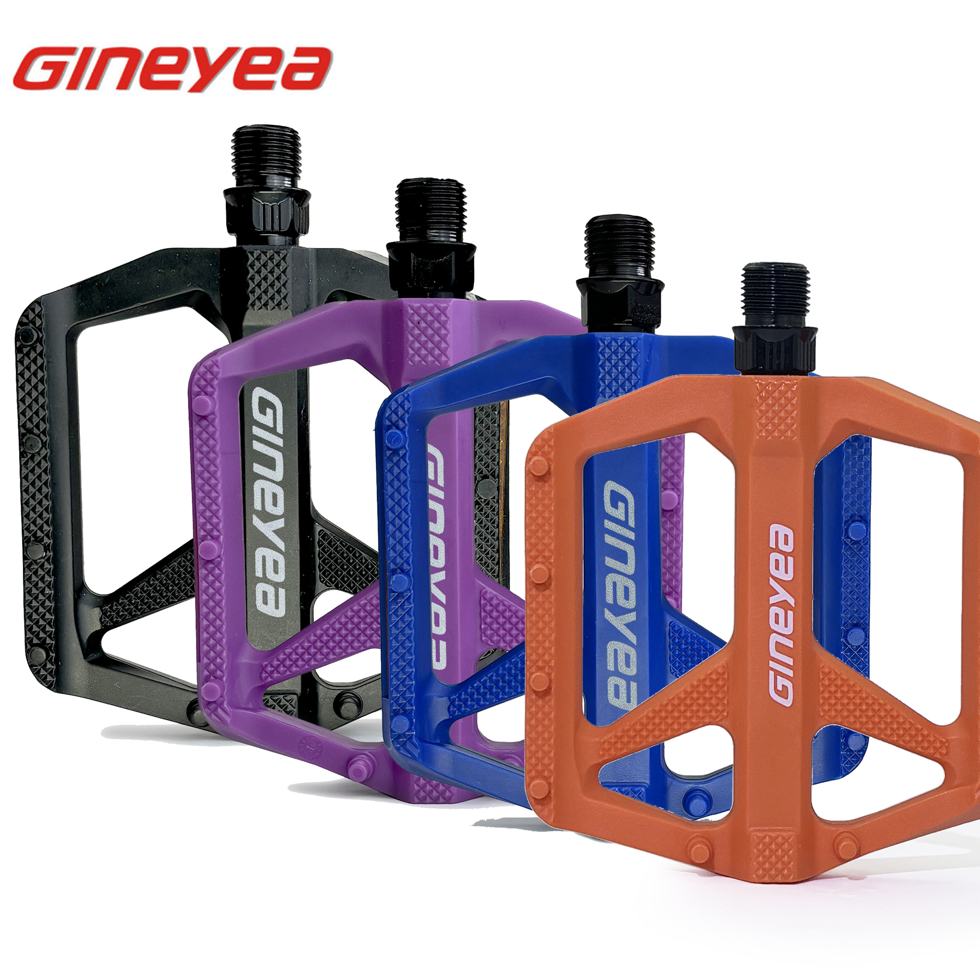 Gineyea ที่เหยียบจักรยานไนลอน, น้ำหนักเบาป้องกันการลื่นแพลตฟอร์มขนาดใหญ่จักรยานเสือหมอบจักรยานเสือภูเขาอุปกรณ์เสริมจักรยาน