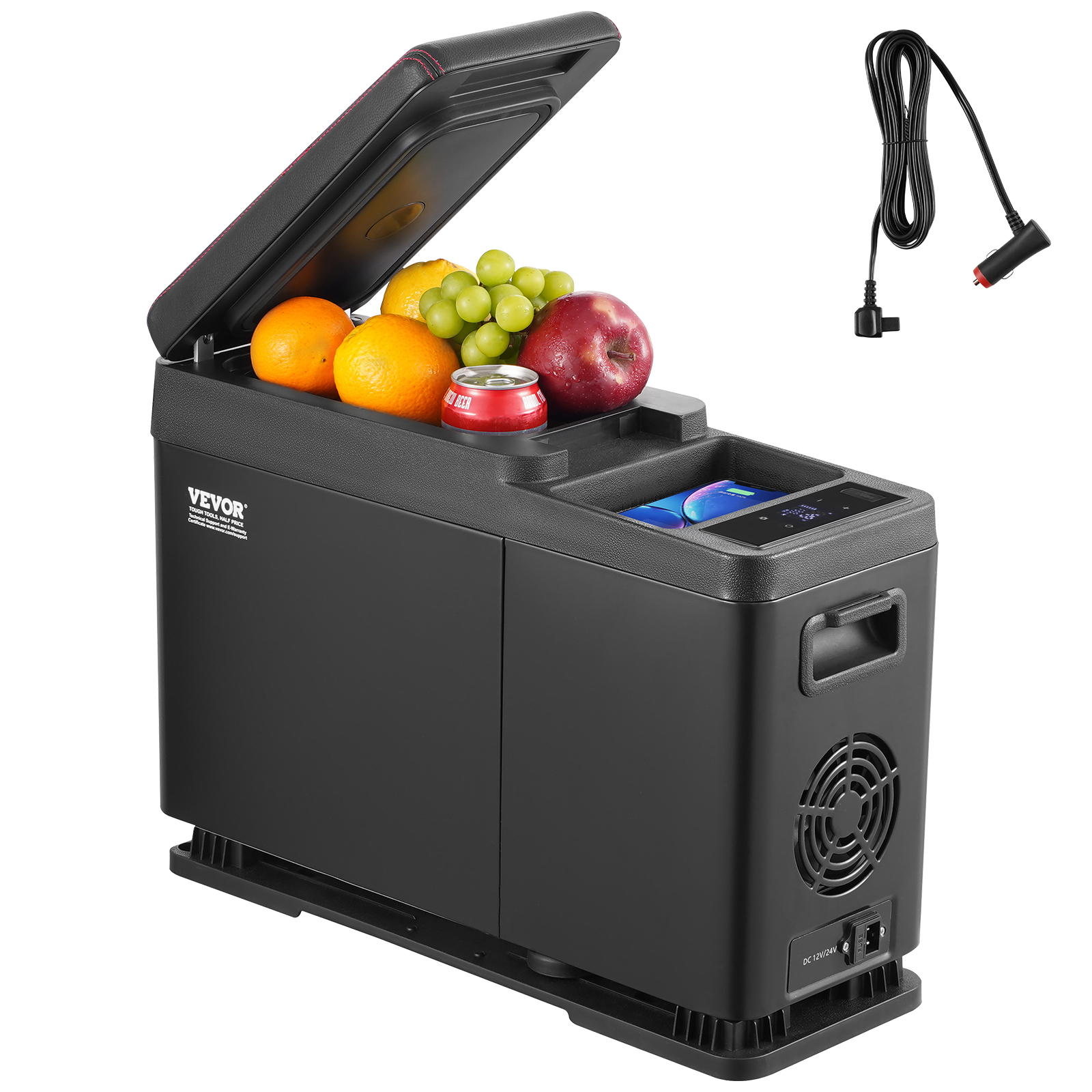 SucceBuy Frigorifero per auto da 8 litri Frigorifero per bracciolo per auto Frigorifero da 8 litri Congelatore a zona singola -4 ℉ -68 ℉   Gamma regolabile 12/24 V CC e dispositivo di raffreddamento