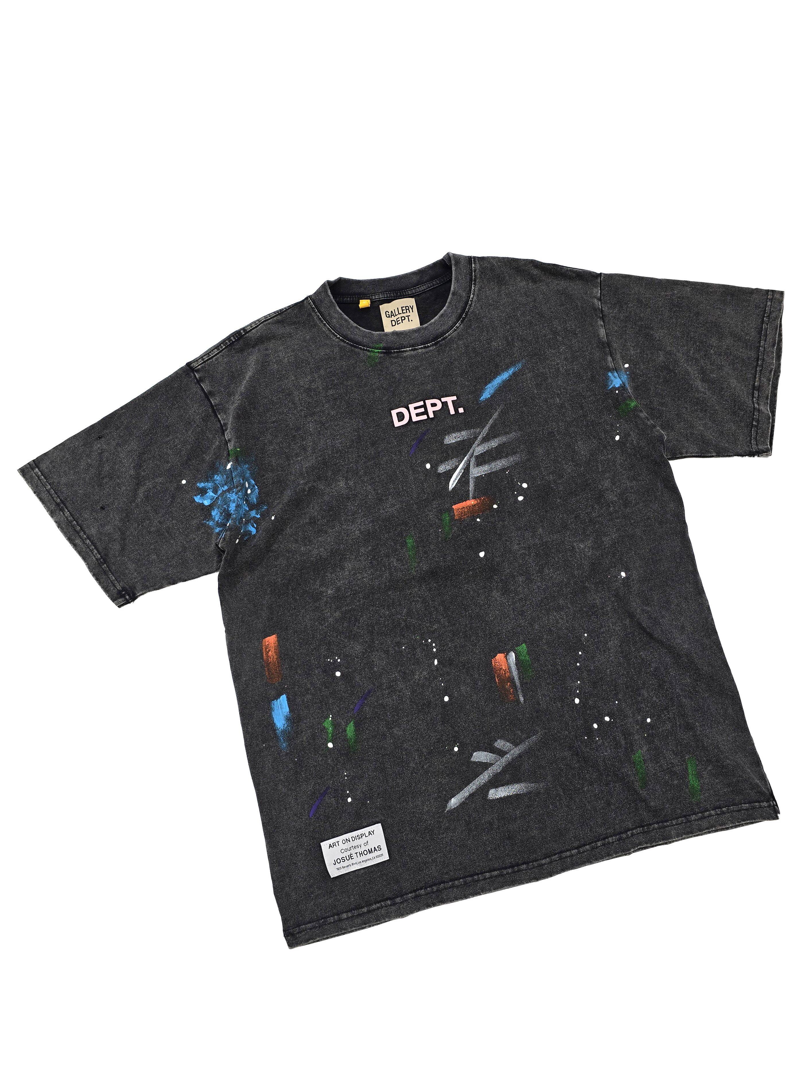Gallery Dept. Beauty Tide Washed Old Splashing Ink T-Shirt mit Rundhalsausschnitt, kurzen Ärmeln und High-Street-Design