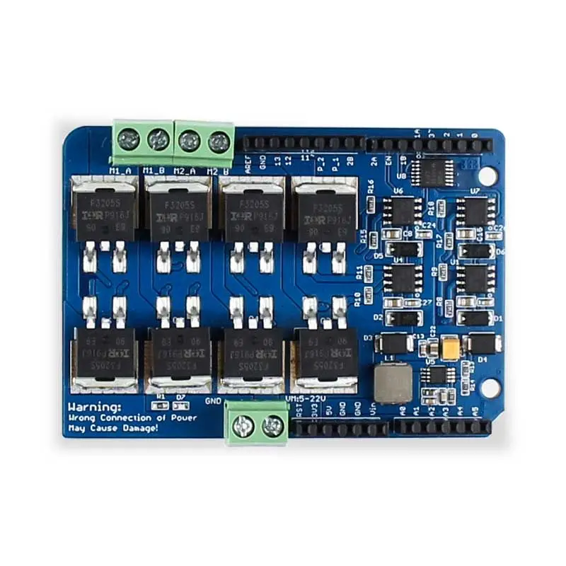 Escudos do motor H-ponte de canal duplo, driver V1.5, IRF3205S, MOSFET, controlador IR2104, 2 canais para kit DIY eletrônico, DC6- 22V, 1pc