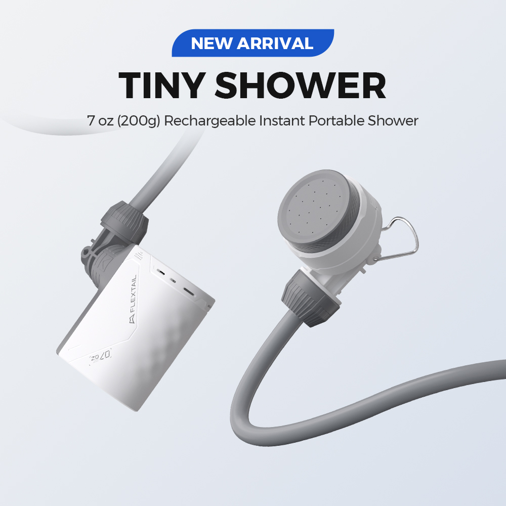 FLEXTAIL TINY SHOWER - Портативный электрический душевой насос для кемпинга на открытом воздухе IPX7, водонепроницаемый для уборки на открытом воздухе и дома