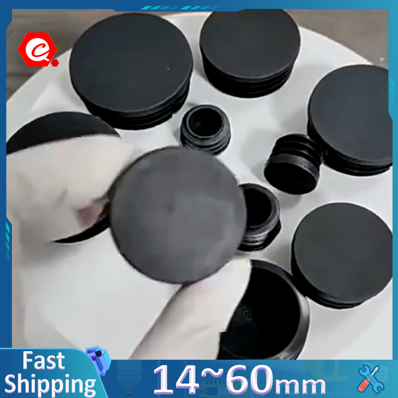 Black/White 14~60mm Round Screw Caps Blanking End Cap Pipe Plug Insert Stopper Dust Cover