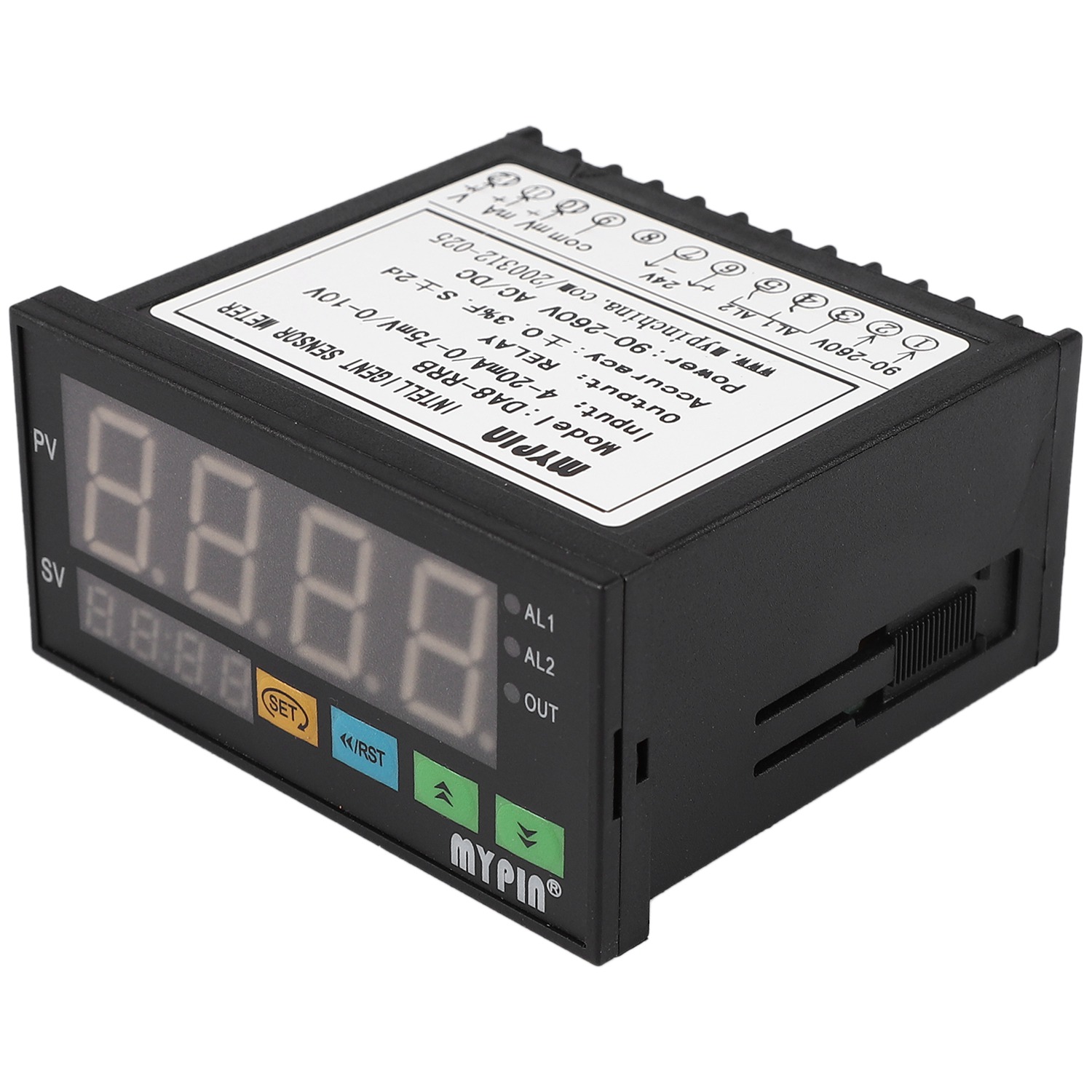 ABFKL mypin capteur numérique compteur multi-fonctionnel affichage Led Intelligent 0-75Mv/4-20Ma/0-10V 2 relais sortie d'alarme Da8-Rrb