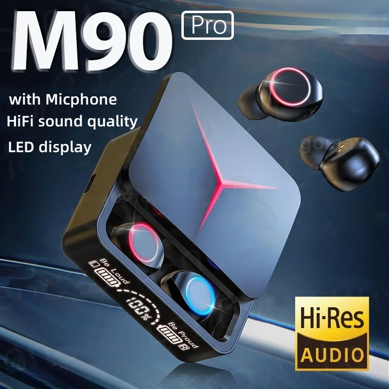 Беспроводные наушники M90, TWS Bluetooth наушники с сенсорным управлением, спортивные наушники, hi-fi стерео игровая гарнитура с микрофоном для смартфона