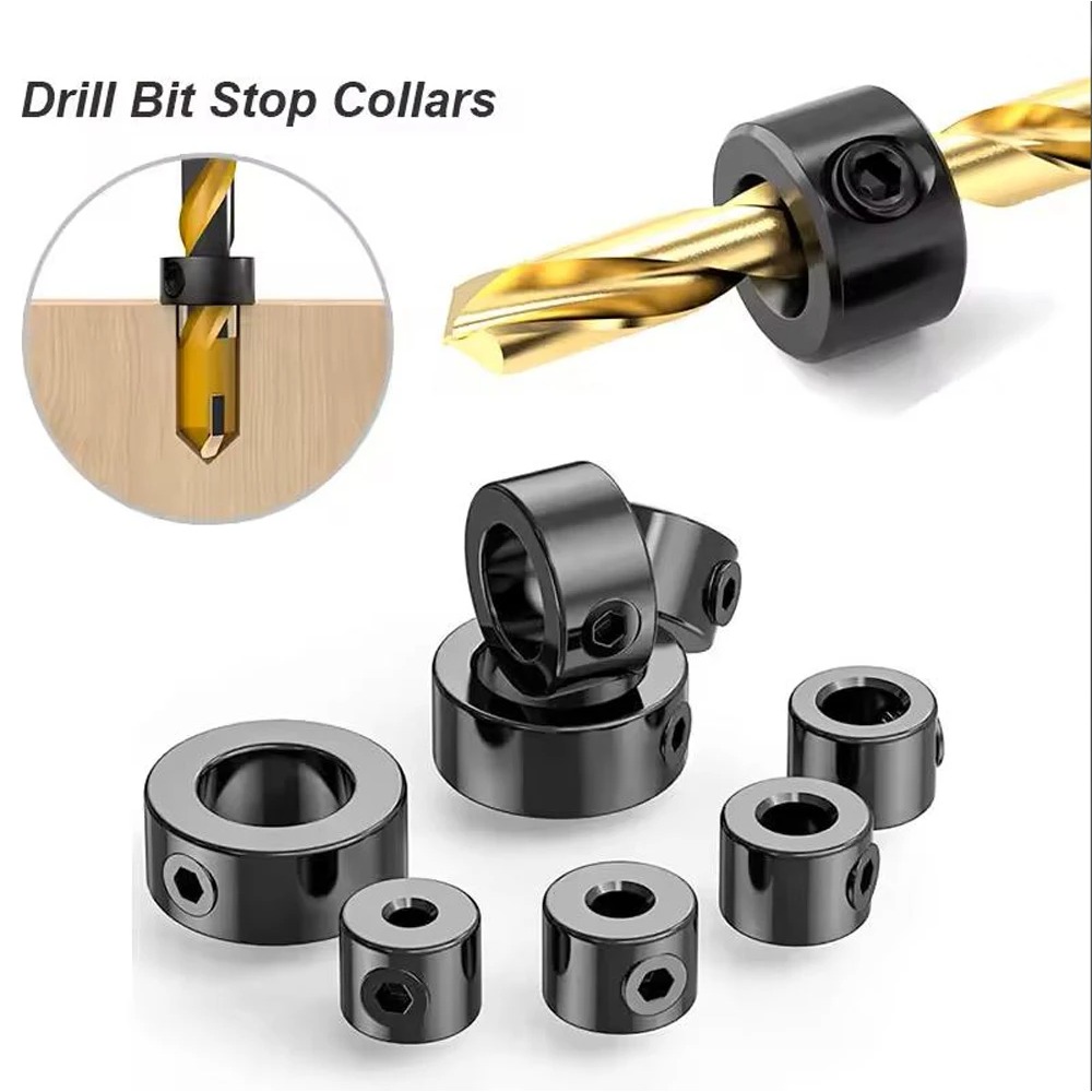 Boorstoper Kraagset Stopbit Ring Aslimiet Metrisch slot Stalen perdiepte Verstelbare klepstandsteller Gatengeleider Houtwerkgereedschap