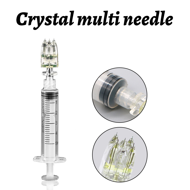 Coreia 5 pinos de cristal multi agulha 32g pressão negativa microagulha estéril embalado parafuso ajustável 9 pinos para mesoterapia