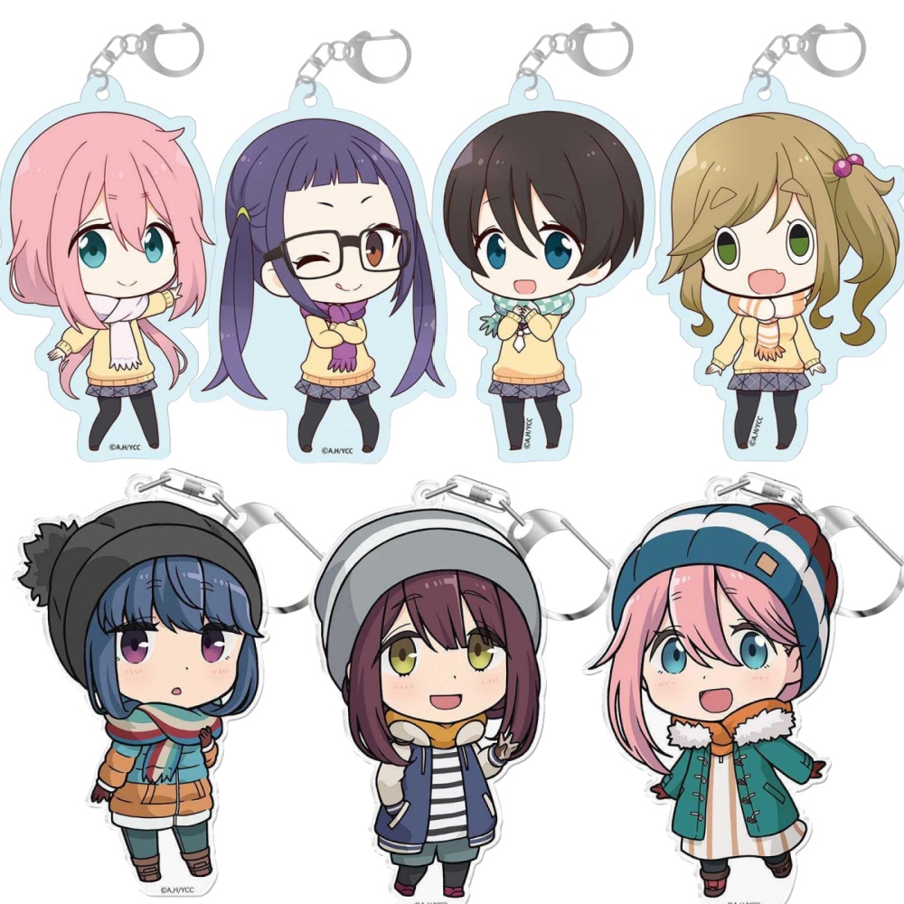 Anime GérGifts Yuru Laid-Back Camp Charm, Shima Rin Kag Amihara, Acrylique HD Figure, School Uniform Ver Keychain, Ornements Series