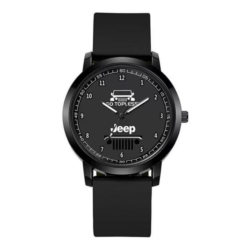 Jeep Marken-Mode Trendige Auto-Logo-Uhr Auto-Emblem Zubehör Quarzuhr Unisex Studenten Wasserdichte Elektronische Uhr