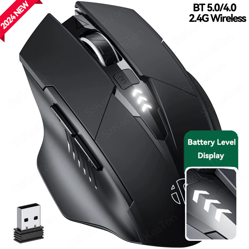 Rato compatível com bluetooth recarregável 2.4g infic pm6 mouse sem fio escritório mudo suporte pc portátil tablet smartphone universal