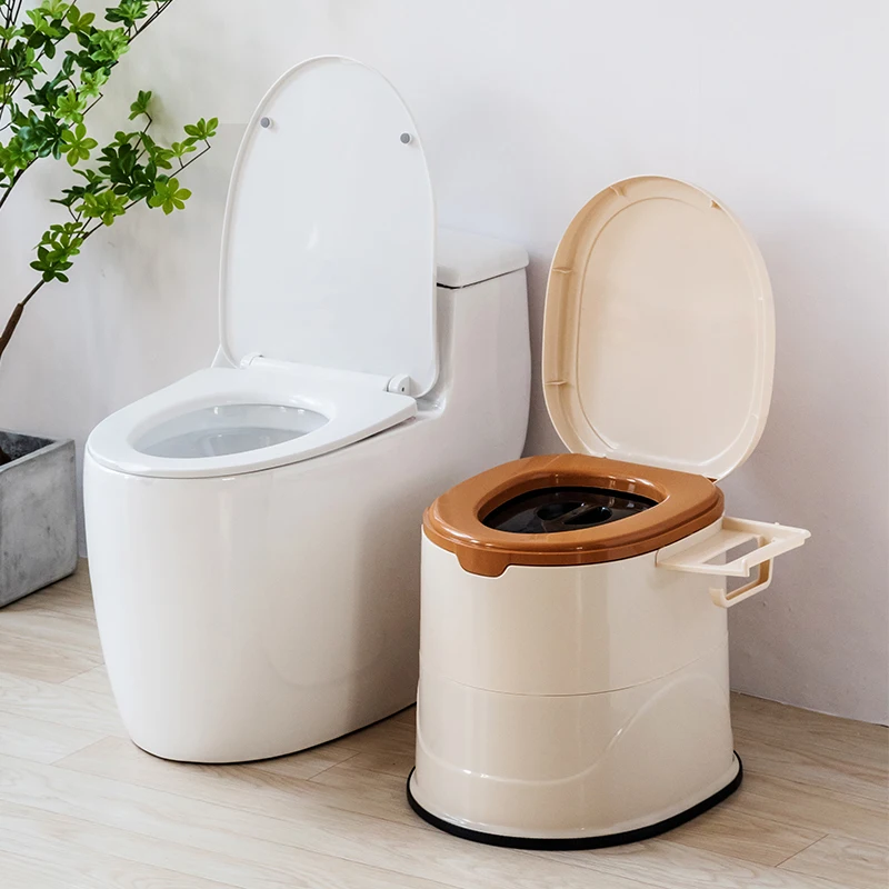 Portable Toilet  Elderly Mobile Toilet Household Large Thickened  Anti-odor Plastic Squatting Toilet Chair for Pregnant Women