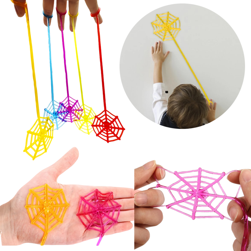 10 Uds. De telaraña de escalada estirable, juguete deportivo divertido, telaraña de mano adhesiva elástica, juguetes competitivos, regalo de cumpleaños y Halloween