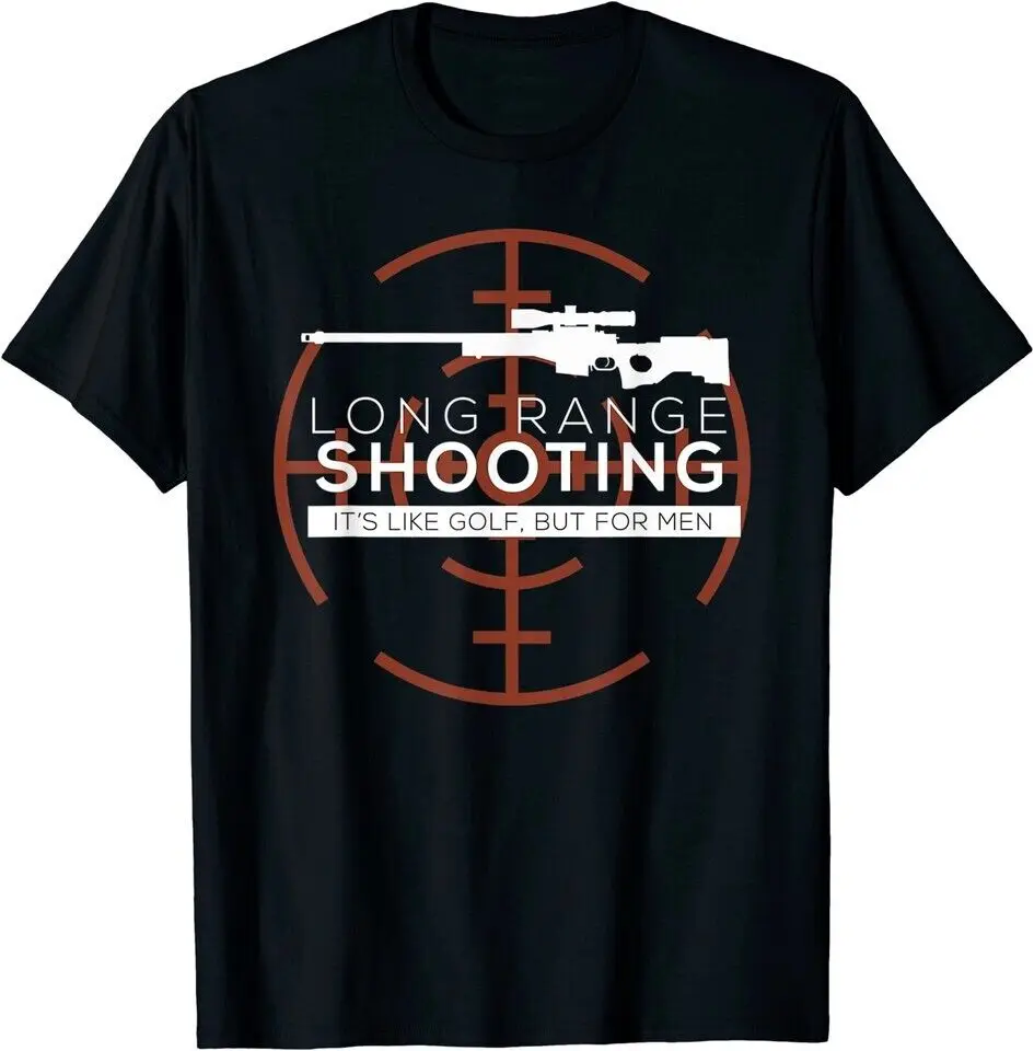 Camiseta preta para entusiasta da arma de atirador vintage de tiro de longo alcance