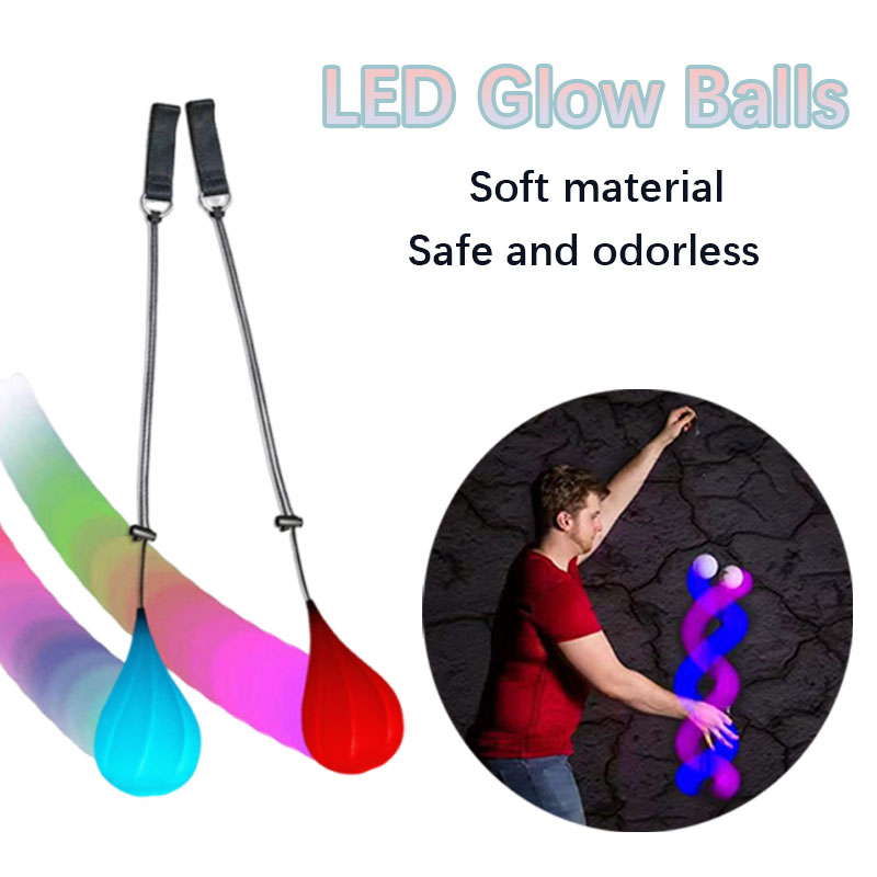 Balle de jonglage LED avec effets arc-en-ciel et stroboscopiques, sûre et douce pour tous les niveaux de compétences, jouet lumineux stroboscopique doux, décoloré arc-en-ciel