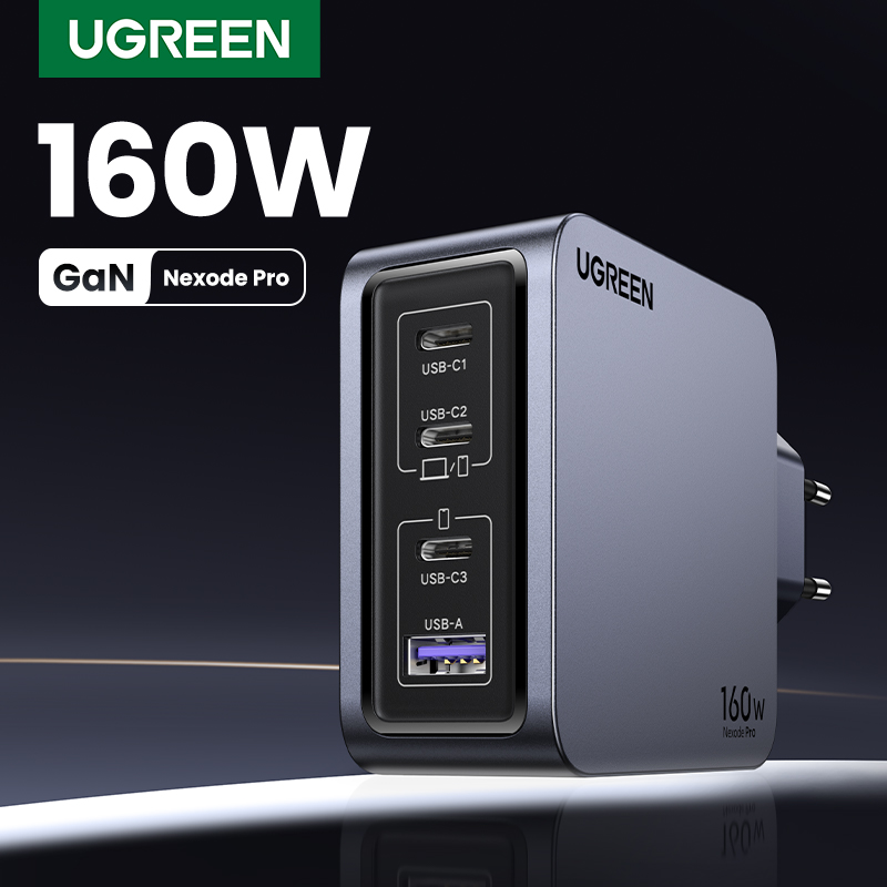 UGREEN-cargador GaN de 160W, dispositivo de carga rápida tipo C, PD3.1, QC4.0, 3,0, para Macbook Pro, portátil, USB, para iPhone 17 16 15 Pro Max, Xiaomi y Tablet