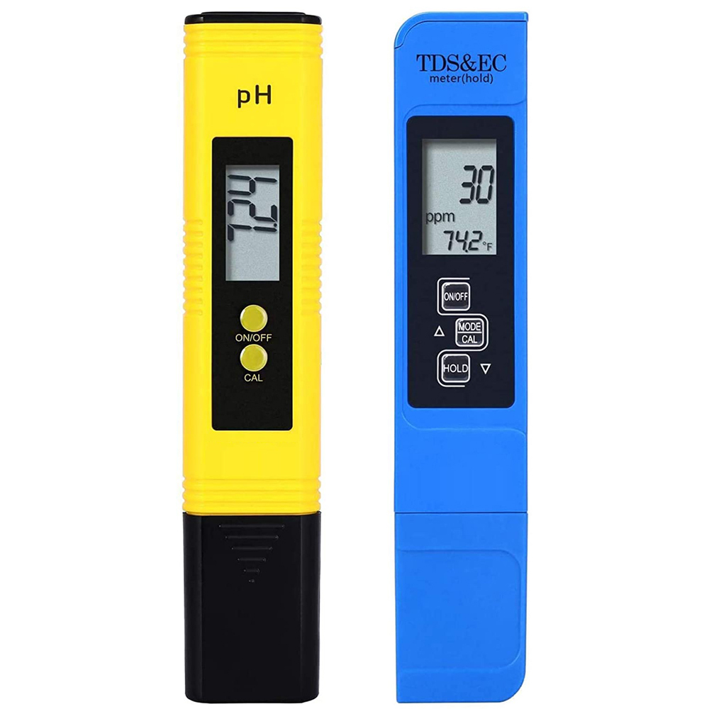 2 uds TDS medidor de PH probador de agua Digital 0.01ph medidor de PH de alta precisión 0-9990ppm temperatura temperatura PPM probador