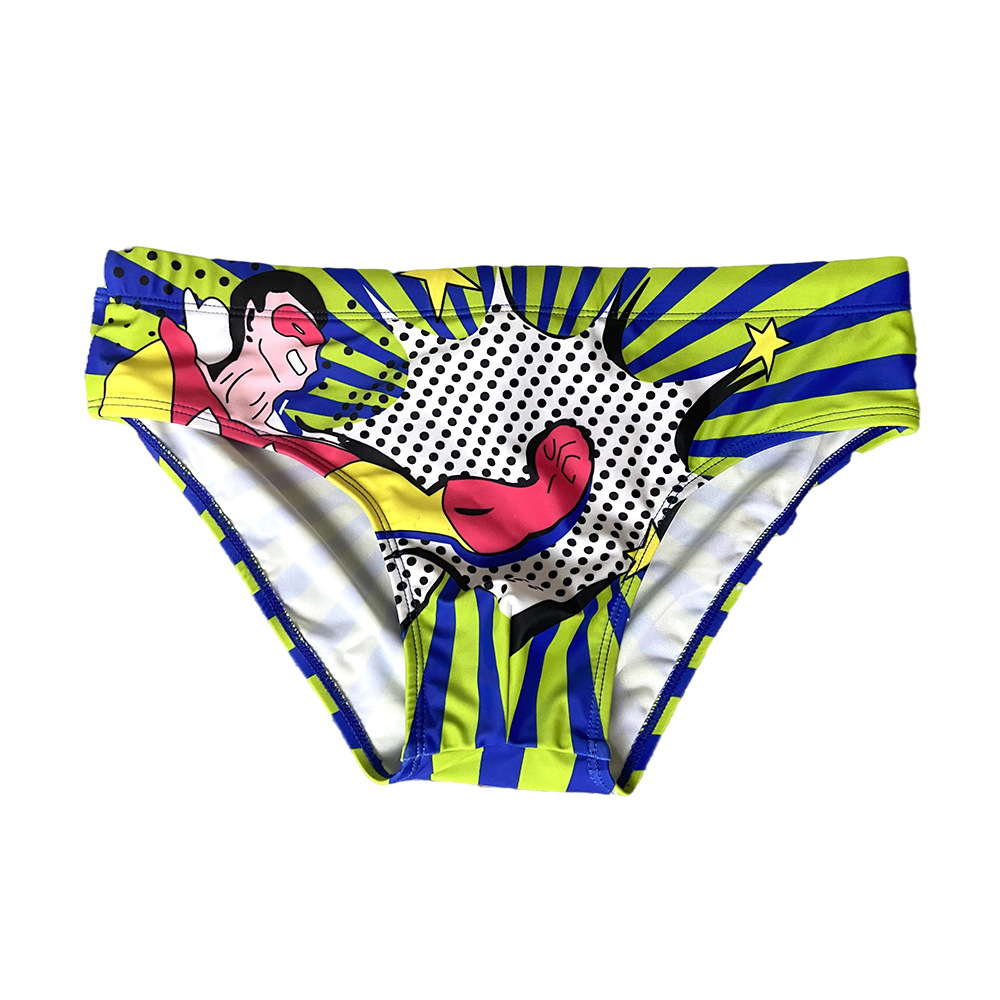 Traje de baño de dibujos animados para hombre con talla de copa Traje de baño de aguas termales de cintura baja Traje de baño deportivo para surf en la playa 10015zb