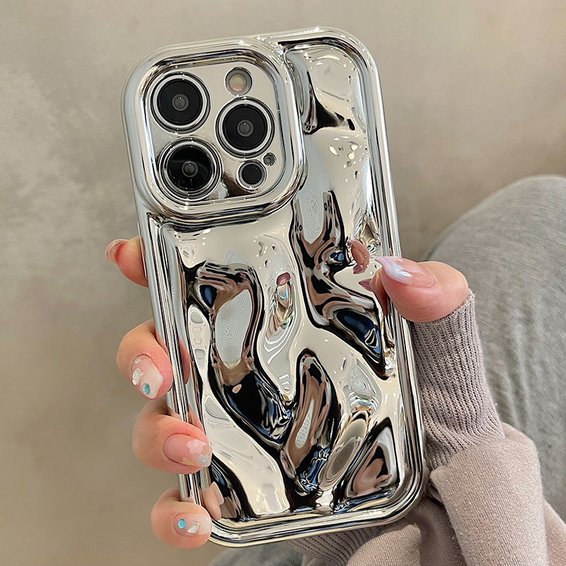 Glänzende Laser-Meteorit-Textur-Beschichtung Handyhülle für iPhone 11, 12, 13, 14, 15, 16, 17, Pro Max Air Plain Color Anti-Klopf-Abdeckung