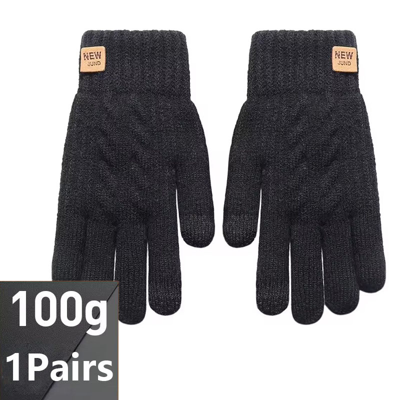 Guanti touch screen in velluto Guanti invernali intrecciati neri alla moda Guanti da digitazione caldi e caldi per uomo e donna