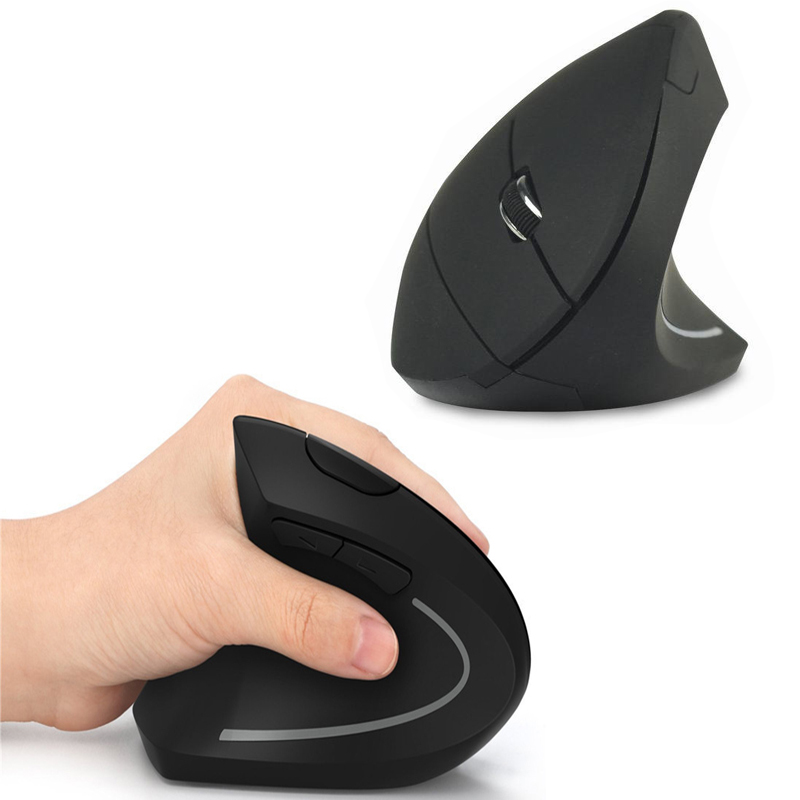 Mouse Tangan Kiri Kanan Vertikal Ergonomis 2.4G Nirkabel dengan Mouse Mode Ganda Bluetooth Kanan Mouse Komputer PC Mouse Gaming
