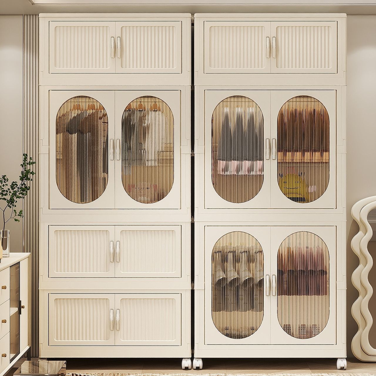 Babykast Thuisgebruik Kleding en quilt Opbergkast Kinderen Garderobe Basisschool Student Kleding Opvouwbare opbergkast