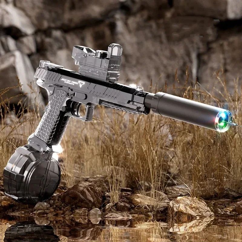Automatische Desert Eagle Waterpistool Speelgoed Elektrisch schieten Zwaailichten Battle Water Pistol Spray Buitenzwembad Speelgoed voor jongenscadeau