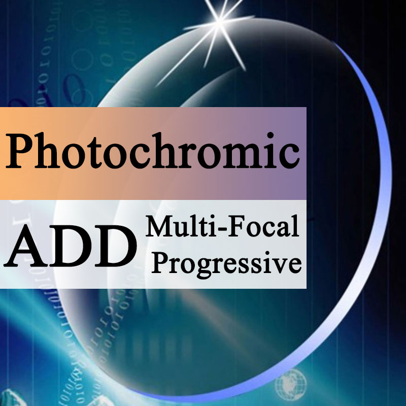 A Pair Lenses Multi-Focal Progressive + Photochromic Lens Aspheric Prescription Myopia Glasses Presbyopia 1.56 & 1.61 & 1.67