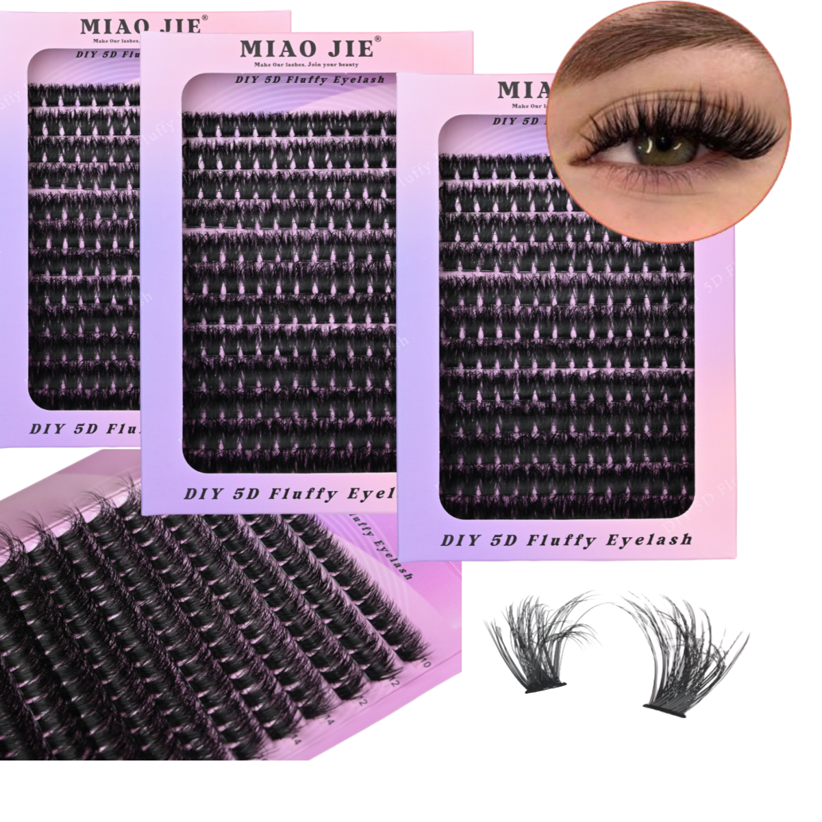 MJ 240Ps DIY 5D Pluizige Lash Clusters 100D Dikke Wimper Clusters CC Krul Piekerige Individuele Wimpers 10-20mm Cluster Wimper Extensi