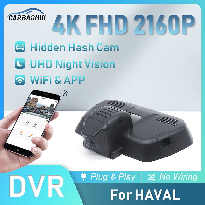 Plug-and-play dashcam auto DVR UHD video recorder camera voor HAVAL H6 H7 F7 F7x H9 H3 DARGO Jolion GWM POER 4K dashcam USB-poort