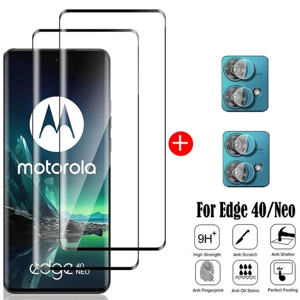 Para Motorola Edge 40 Neo Glass Moto Edge 40 vidrio templado 9H Protector de pantalla protectora curvada completa para Edge 40 Neo película de lente