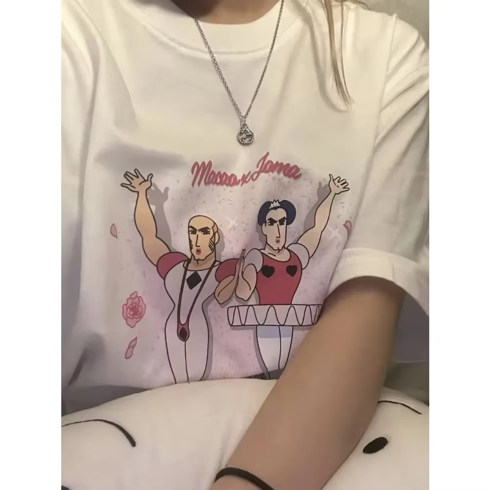 Letnie, grube, czyste koszulki z krótkim rękawem i okrągłym dekoltem, z nadrukiem, dla par, zabawne, oryginalne wzory, moda damska, grafika Y2K.
