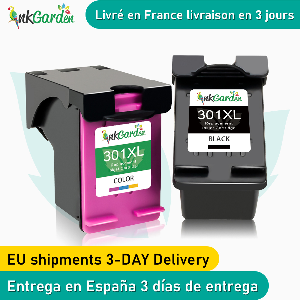 Cartouche d'encre 301 reconditionnée pour imprimante HP 301XL HP301 XL, Compatible Deskjet 1000 1010 1011 1012 1050 1051 1055 1056 1050a