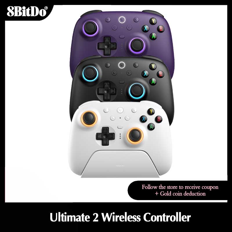 8BitDo Ultimate 2 contrôleur de jeu sans fil 2.4G avec adaptateur 2.4g station de chargement pour PC Windows 10 11 Android