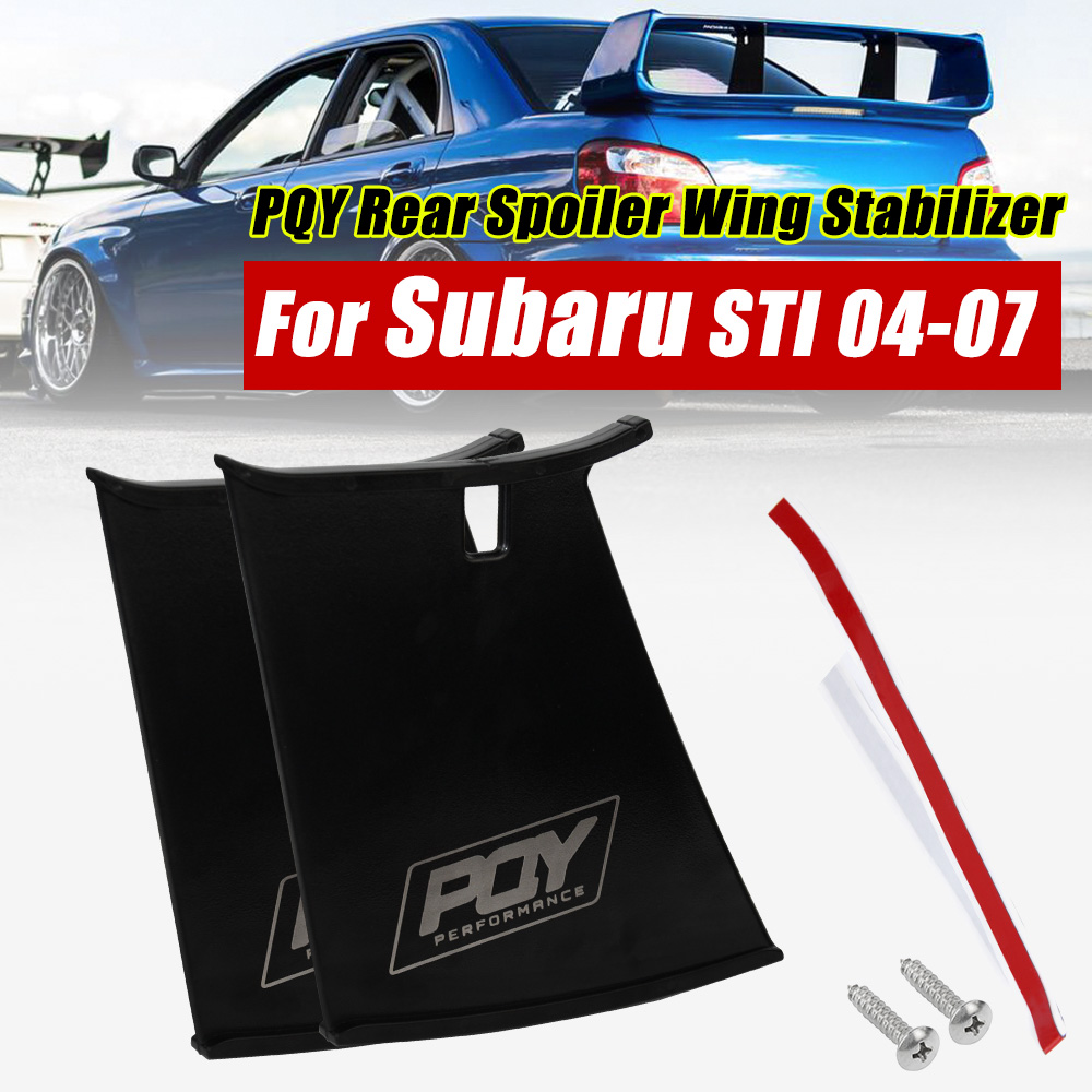 VR - สปอยเลอร์หลังรองรับโคลงสําหรับ Subaru STi 04-07 พร้อมโลโก้ PQY VR-WSS01