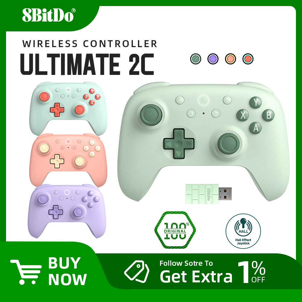 Беспроводной игровой контроллер 8BitDo Ultimate 2C для ПК, Windows 10, 11, Steam Deck, Raspberry Pi, аксессуары для геймпада Android