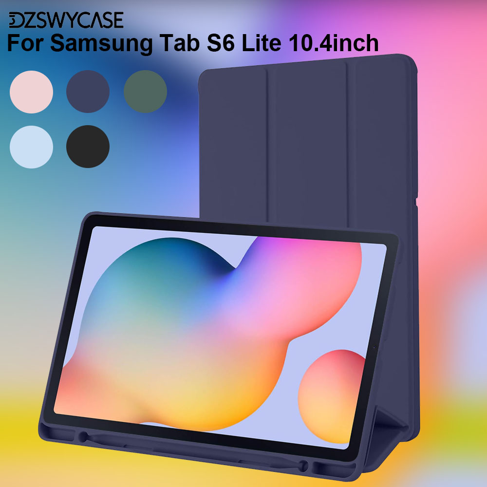 Hülle für Samsung Galaxy Tab S6 Lite 10,4 Zoll, mit Stifthalter, dreifach faltbare Ständer-Schutzhülle, automatische Sleep/Wake