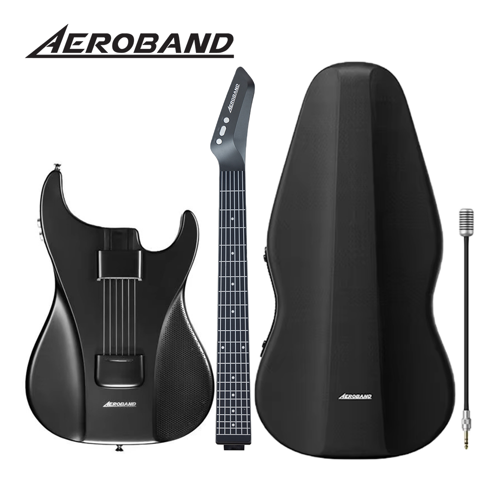 AeroBand Gitar Gitar Listrik Senar Silikon Bebas Rasa Sakit Perjalanan All-In-One 9 Gaya Suara Bass Akustik dengan Mikrofon Speaker