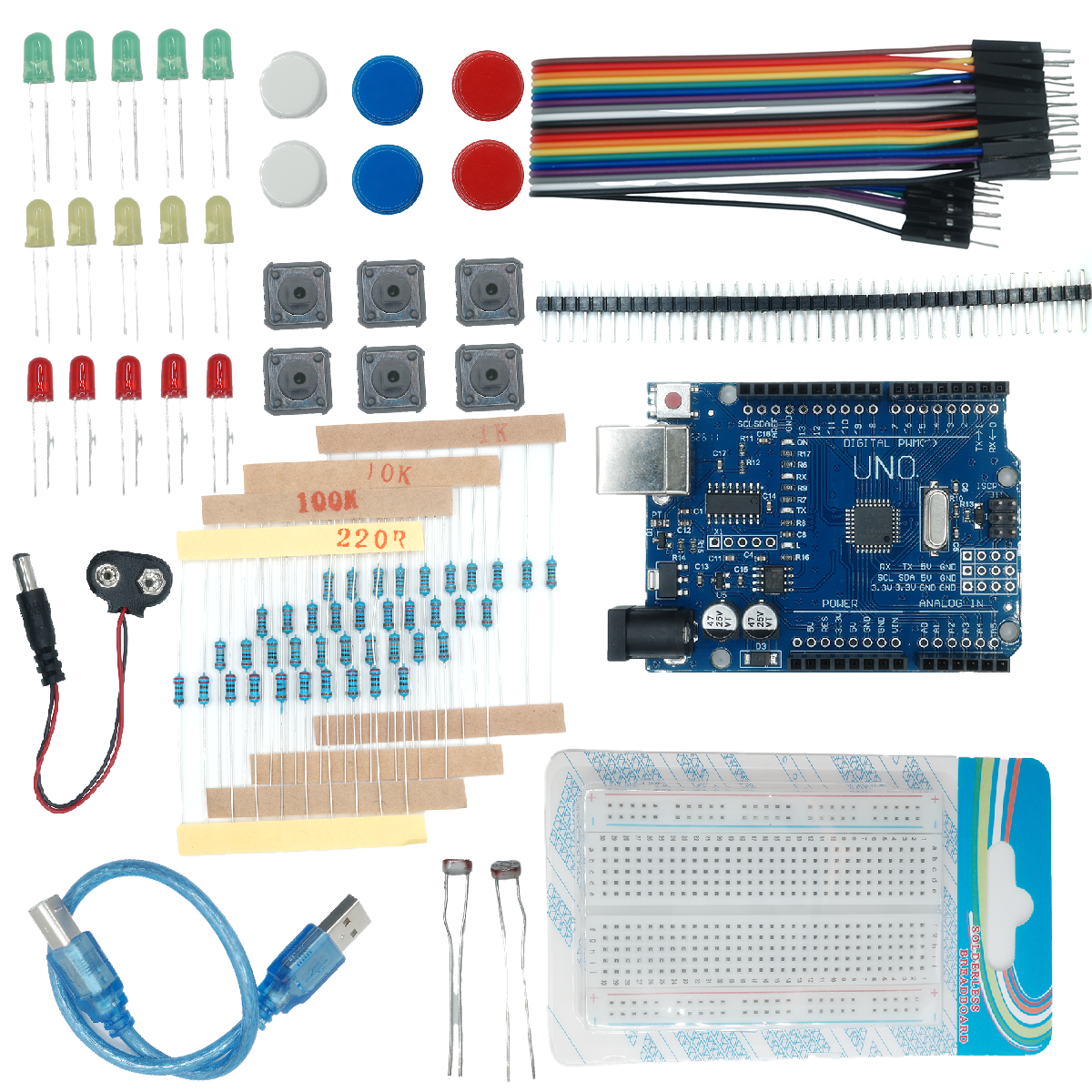 Starter Kit For UNO R3 Mini Breadboard LED Jumper Wire Button For Arduino Diy Kit School Education Lab