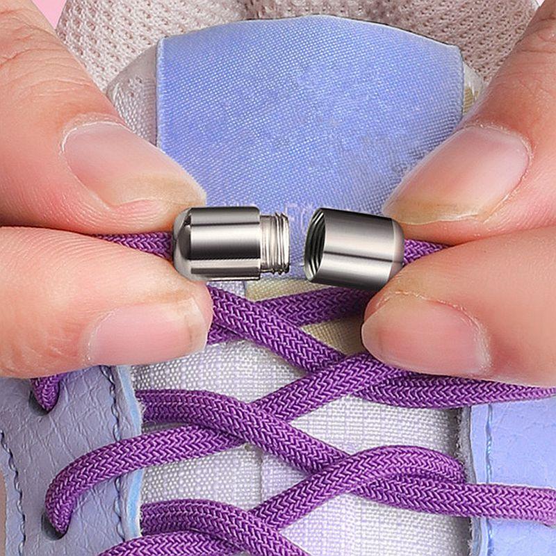 Baru Tali Sepatu Tanpa Dasi Tali Elastis Sneakers Tali Sepatu Bundar Tanpa Dasi Anak Dewasa Cepat Sepatu Renda Karet Gelang untuk Sepatu