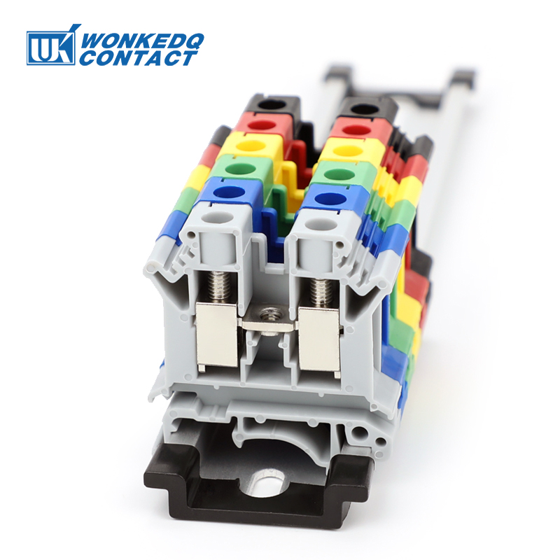 10 szt. UK 10N Złącze przewodów na szynę DIN z gwintem, listwa zaciskowa 10 mm, uniwersalne złącze elektryczne wielokolorowe UK10N