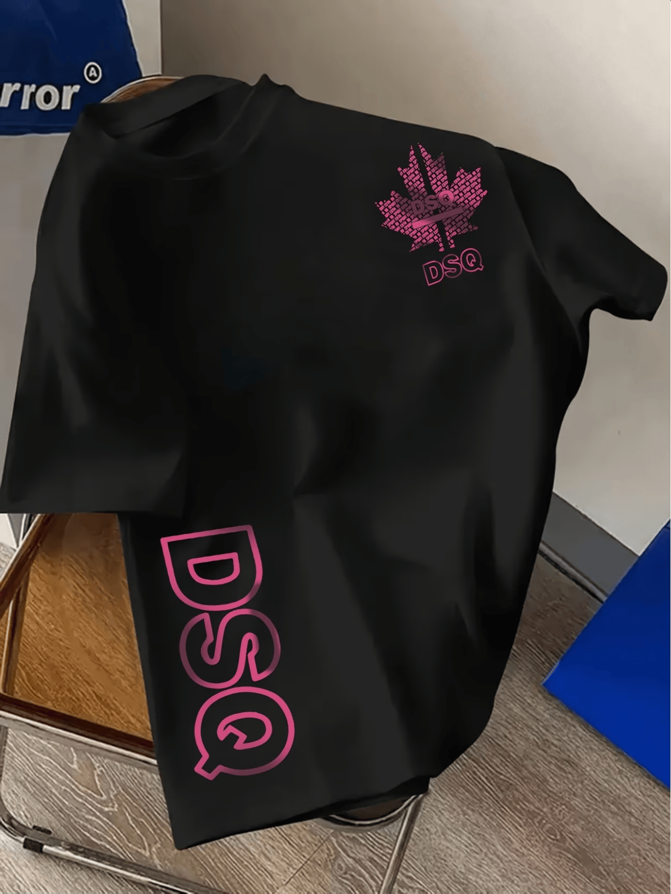 Men's dsq urban fashion t-shirt, a soft and breathable round-neck short-sleeved shirt, suitable for both fitness and casual wear