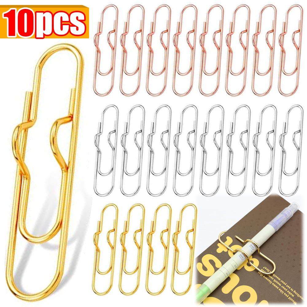 Clips porte-stylo en métal, Clips de fixation de papier portables, pour Journal, documents, carnet de notes, images, broche de poche, fournitures scolaires et de bureau pour étudiants