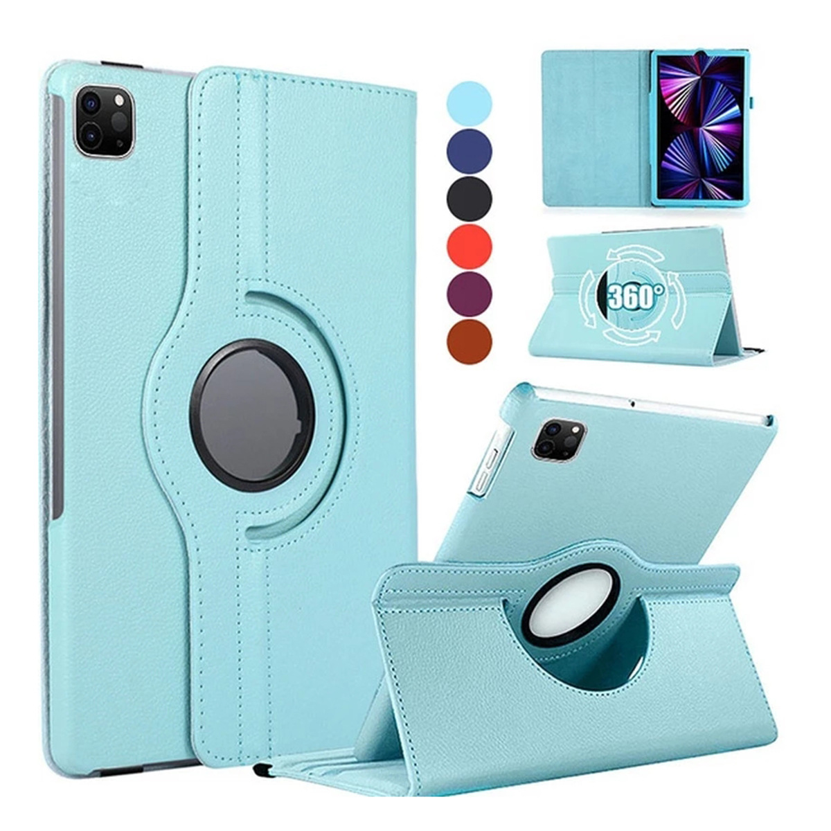 Вращение на 360 градусов для iPad Case Air Pro 2024 MINI 3 4 5 6 7 8 9 10 поколения 10,9 10,2 11 12,9 13-дюймовый кожаный чехол-подставка для планшета