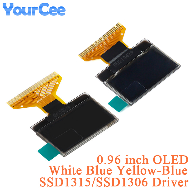 Pantalla LCD OLED de 0,96 "y 0,96 pulgadas resolución 128*64 amarillo-azul azul blanco 128X64 SSD1315 SSD1306 controlador