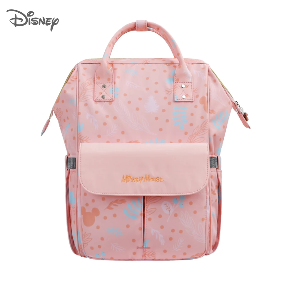 Disney saco de fraldas do bebê mochila à prova dwaterproof água mamãe viagem saco de fraldas para cuidados com o bebê saco de carrinho de maternidade colorido grande capacidade