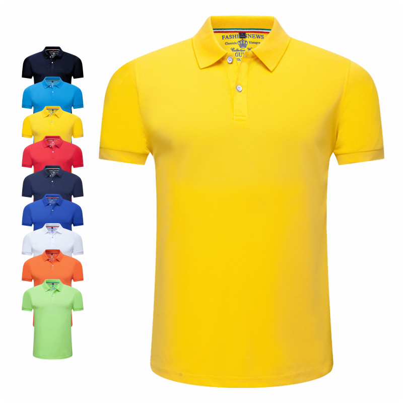 เสื้อโปโลแขนสั้นคอปกกลางแจ้งลำลองสีทึบฤดูร้อนธุรกิจประจำวัน2024ใหม่