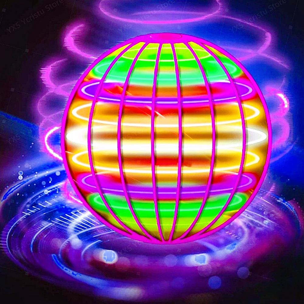 Bola voadora boomerang flyorb magia com luzes led drone pairar bola voar nova orb voando spinner brinquedos fidget crianças família gif