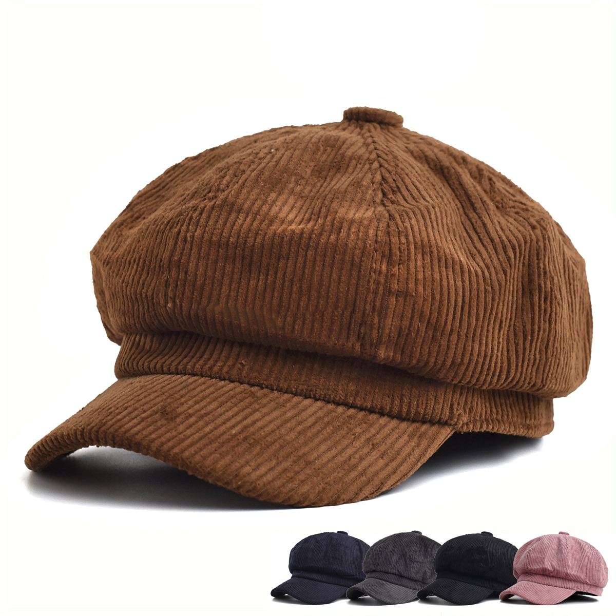 Vintage Engelse krantenjongenspet - achthoekige baret voor dames |   Baker Boy-hoed voor herfst en winter