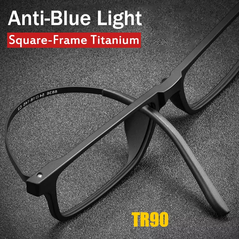Novos óculos de leitura de titânio puro masculino feminino tr90 anti-azul ray quadro completo óculos de computador dioptria + 1.0 + 4.0
